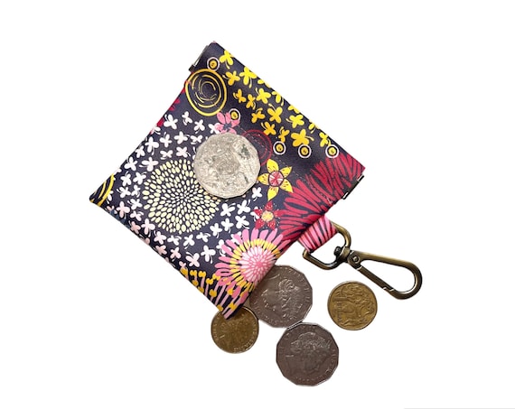 Flex frame vinyl Australian native flower coin purse/airpod pouch