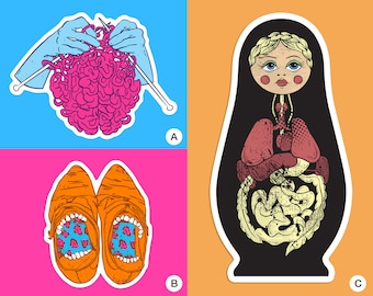 Art Stickers Pack: Vinyl Decals for Laptop, Water Bottle