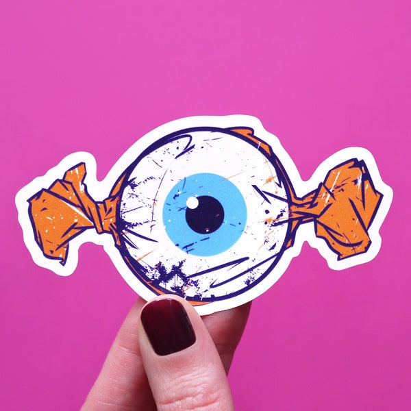 Eye sticker - candy phone decal - notebook white pop art stickers - Funny laptop decals - Humorous geeky gift - Cool food macbook decal