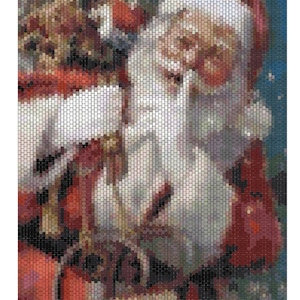 Christmas Santa Peyote Bead Pattern, PDF Pattern Download, Peyote Stitch Beading