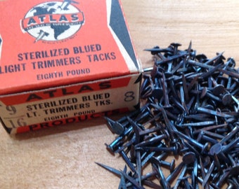 Vintage Tacks, Atlas Tacks, Salvaged Hardware, Restoration Hardware, Woodworking, Carpentry Supply - New Old Stock Tacks in Original Box!