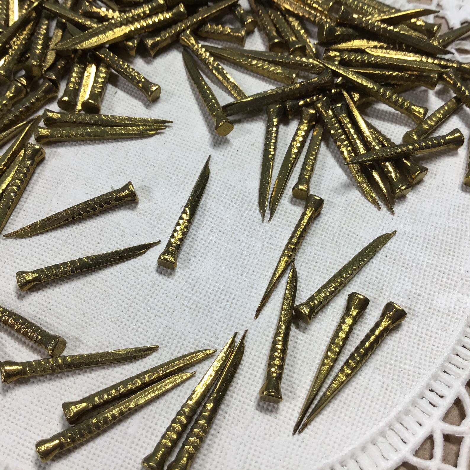 50 Cobbler Nails Tacks 3/4 Brass Plated Etsy