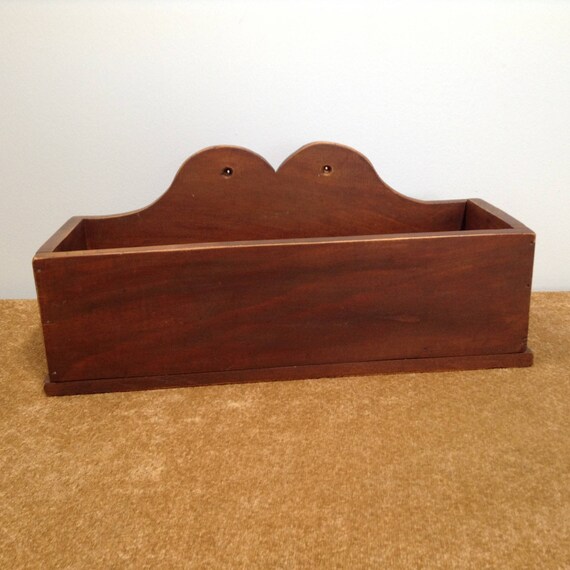Vintage Wooden Wall Box Pocket Rustic