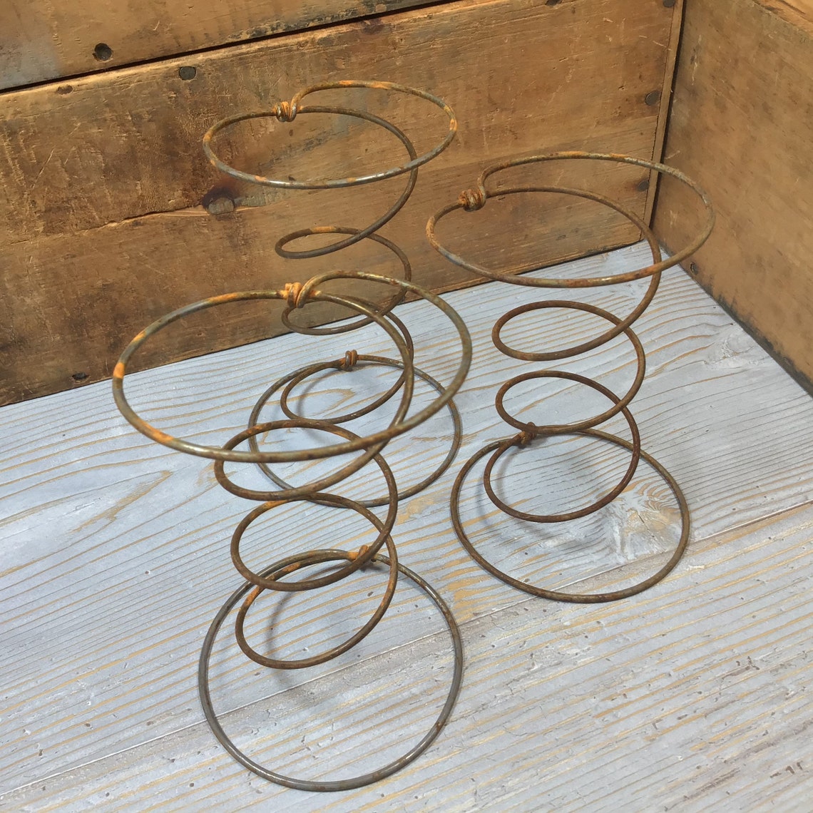 3 Vintage Metal Bed Springs Hour Glass Springs Mattress Coil Etsy