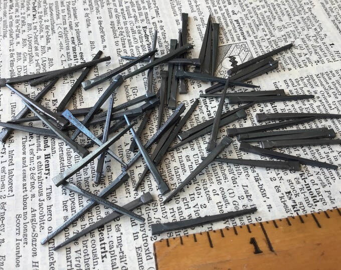50 Square Cut Nails, 1 Headless Brads, Tremont Etsy
