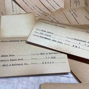 10 Vintage Library Catalog File Cards for Junk Journals, Scrapbooking and more!