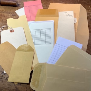 Envelope Variety Pack for Junk Journals: 13 Vintage Envelopes/Pockets/Cards/Tags Scrapbooking and Paper Crafts