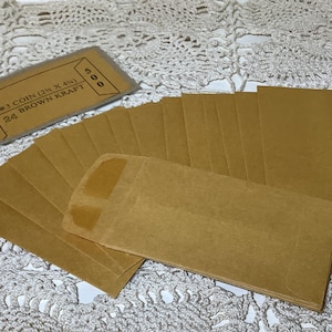 20 Vintage Kraft Coin Envelopes for Junk Journals, Scrapbooking