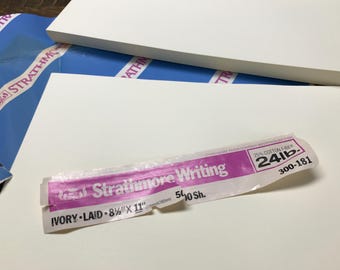 20 Sheets Ivory Laid, 25% Cotton Fiber Paper