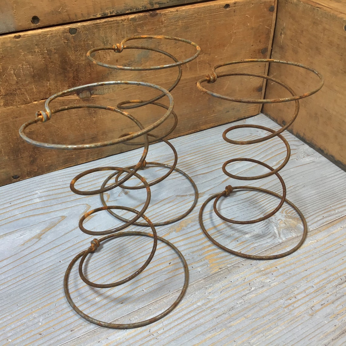 3 Vintage Metal Bed Springs Hour Glass Springs Mattress Coil Etsy