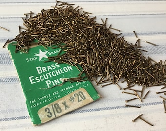 50 Tiny Brass Nails, Escutcheon Pins