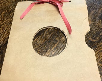 4 Vintage 45 Record Sleeves with Natural Aged Patina