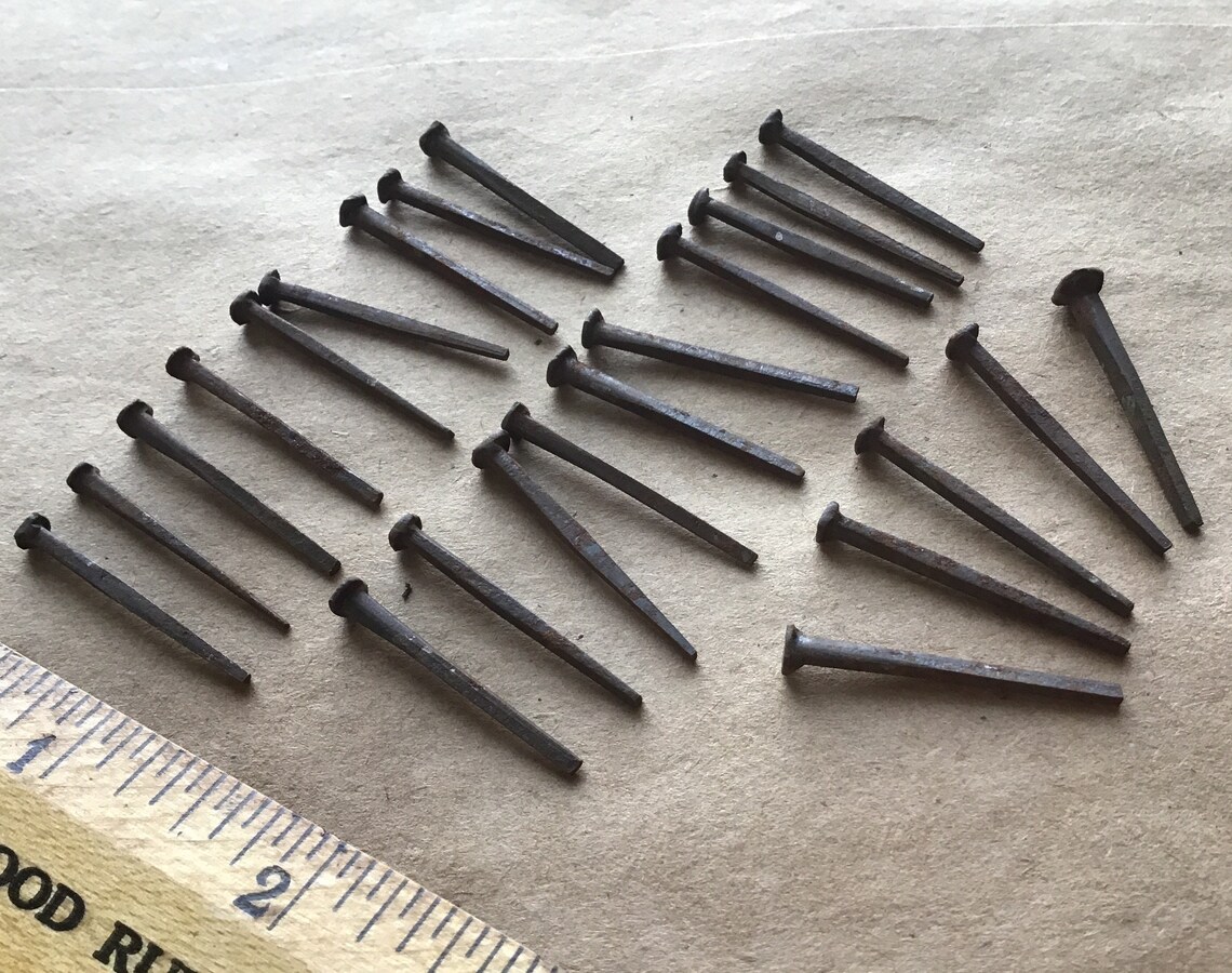 25 Square Cut Nails Square Nails Cut Nails Common Nails Etsy