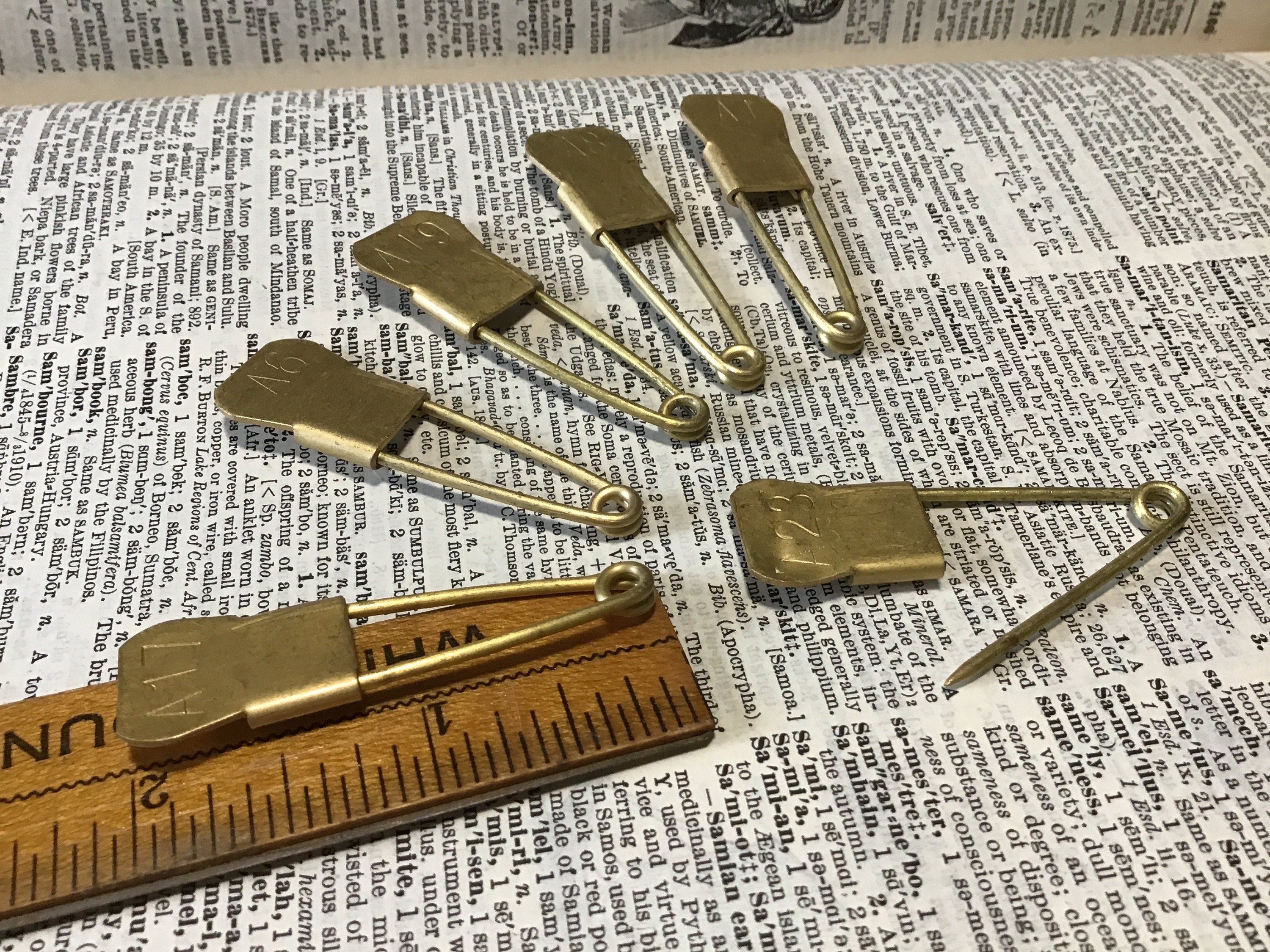 Plain Gold Safety Pins Kilt Pins Broochs 11x50mm Set of 10 A8523