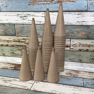 3 Cardboard Craft Cones, Empty Yarn Cones 7" Tall