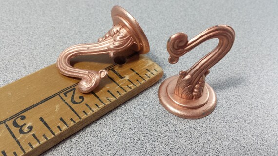 2 Vintage Ceiling Hooks Retro Copper Tone Hooks Toggle Etsy