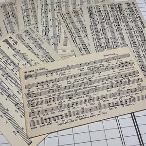 10 Vintage Music Cards, Marching Band Music, Tune-Dex for Junk Journals, Scrapbooking and more!