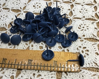 50 Blue Upholstery Tacks, Vintage Old Stock