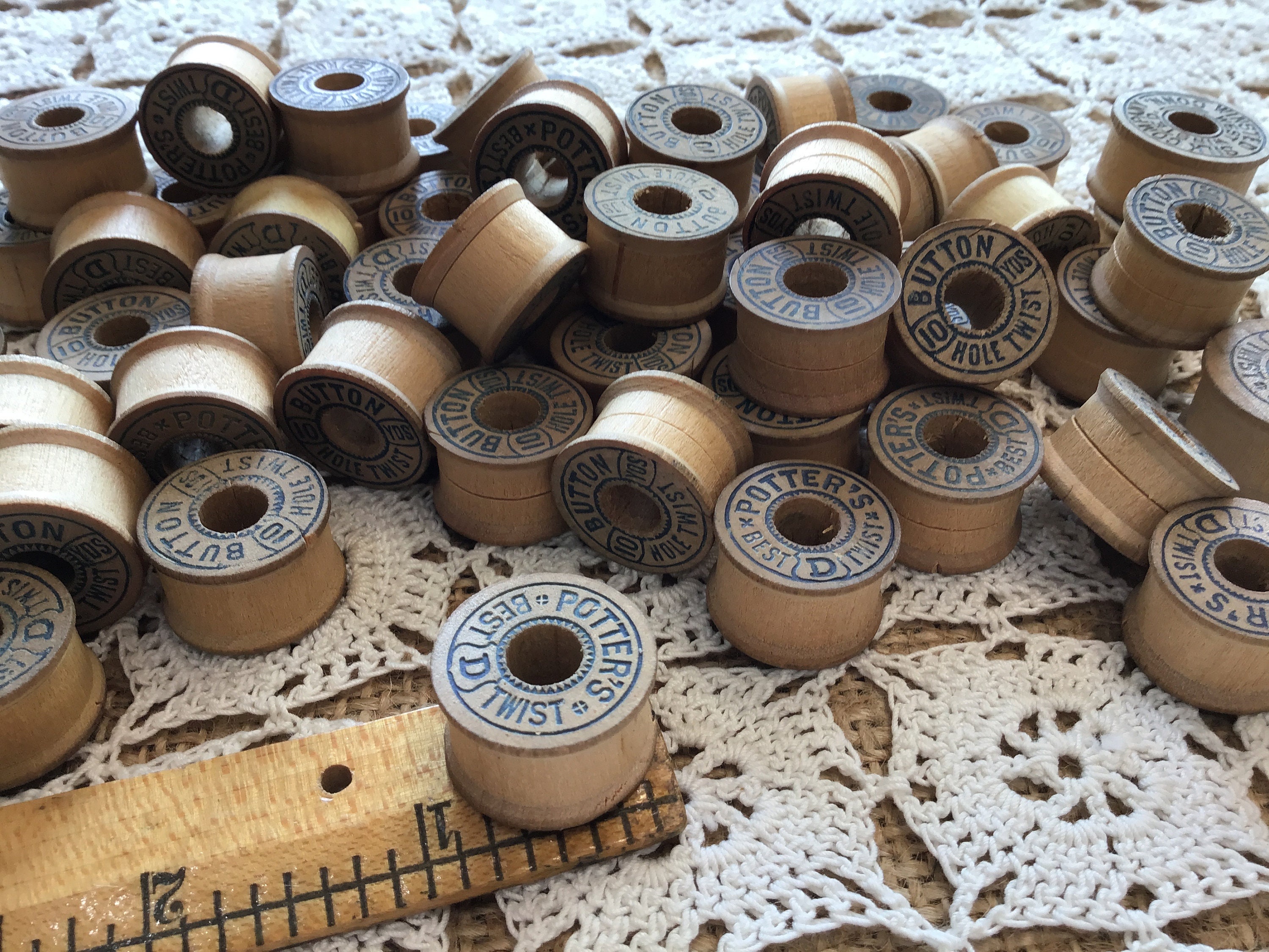 Heirloom Collection – wooden spools of thread