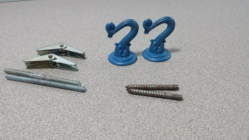 Swag Hooks Vintage Ceiling Hooks Screw Hooks Light Hooks ~ Plant Hooks Plant Hooks Retro Blue Hooks