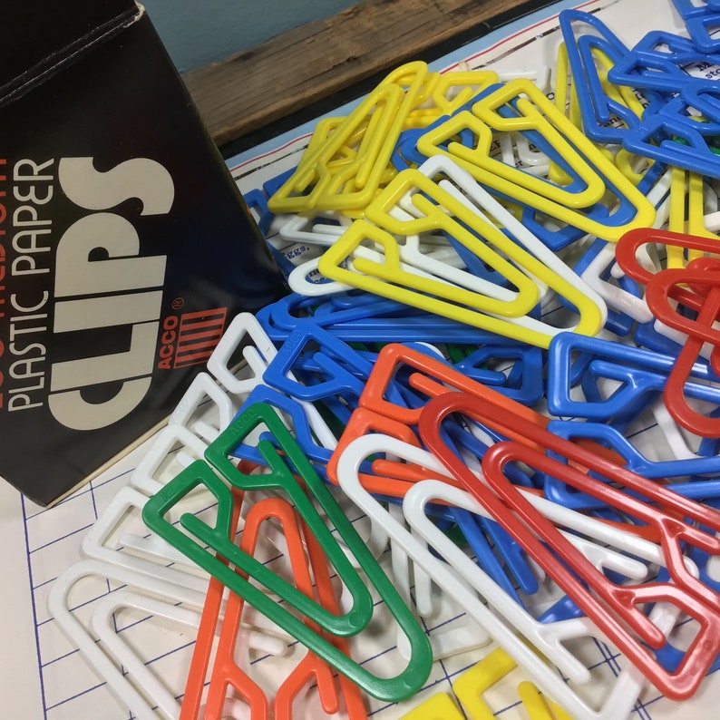 20 Assorted Vintage Acco Plastic Paper Clips Book Marks Etsy