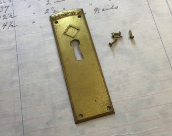 Small Brass Escutcheon Keyhole Door Plate