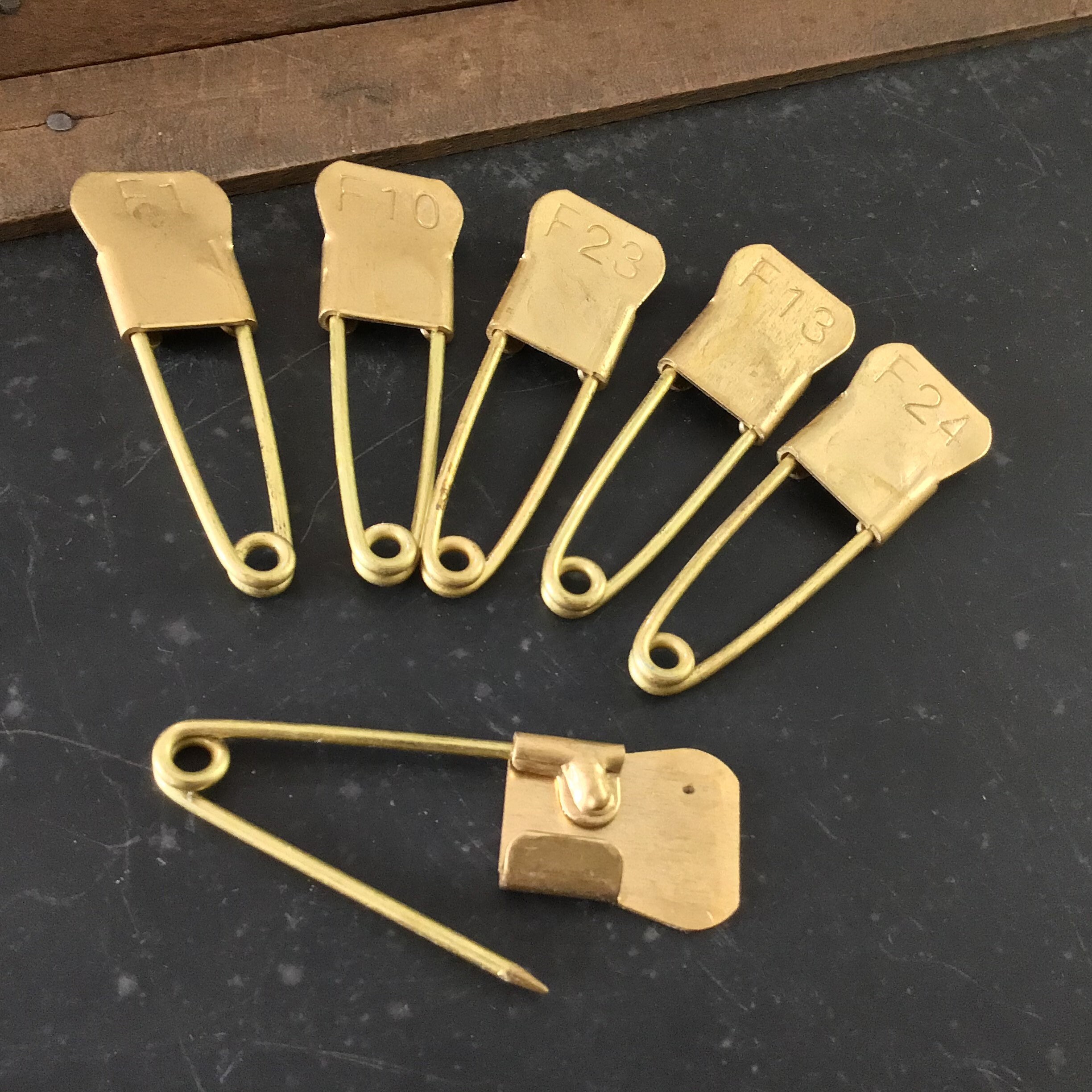 6 Vintage Brass Numbered Laundry Pins Military Pins Lot of Etsy