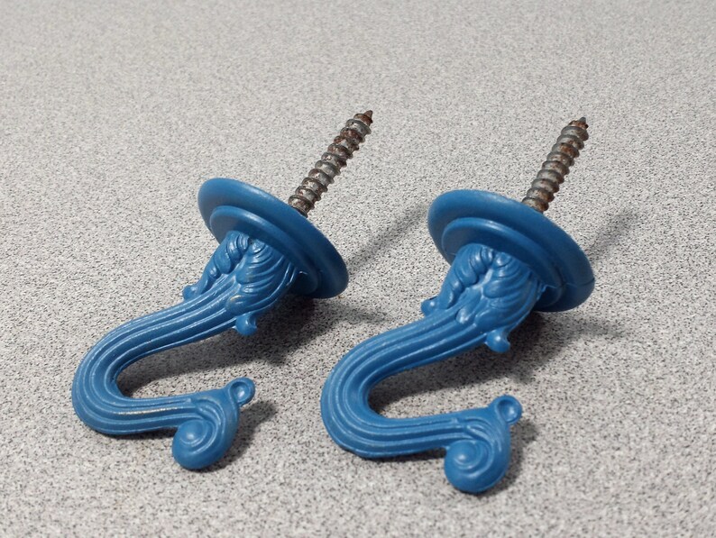 Swag Hooks Vintage Ceiling Hooks Screw Hooks Light Hooks ~ Plant Hooks Plant Hooks Retro Blue Hooks