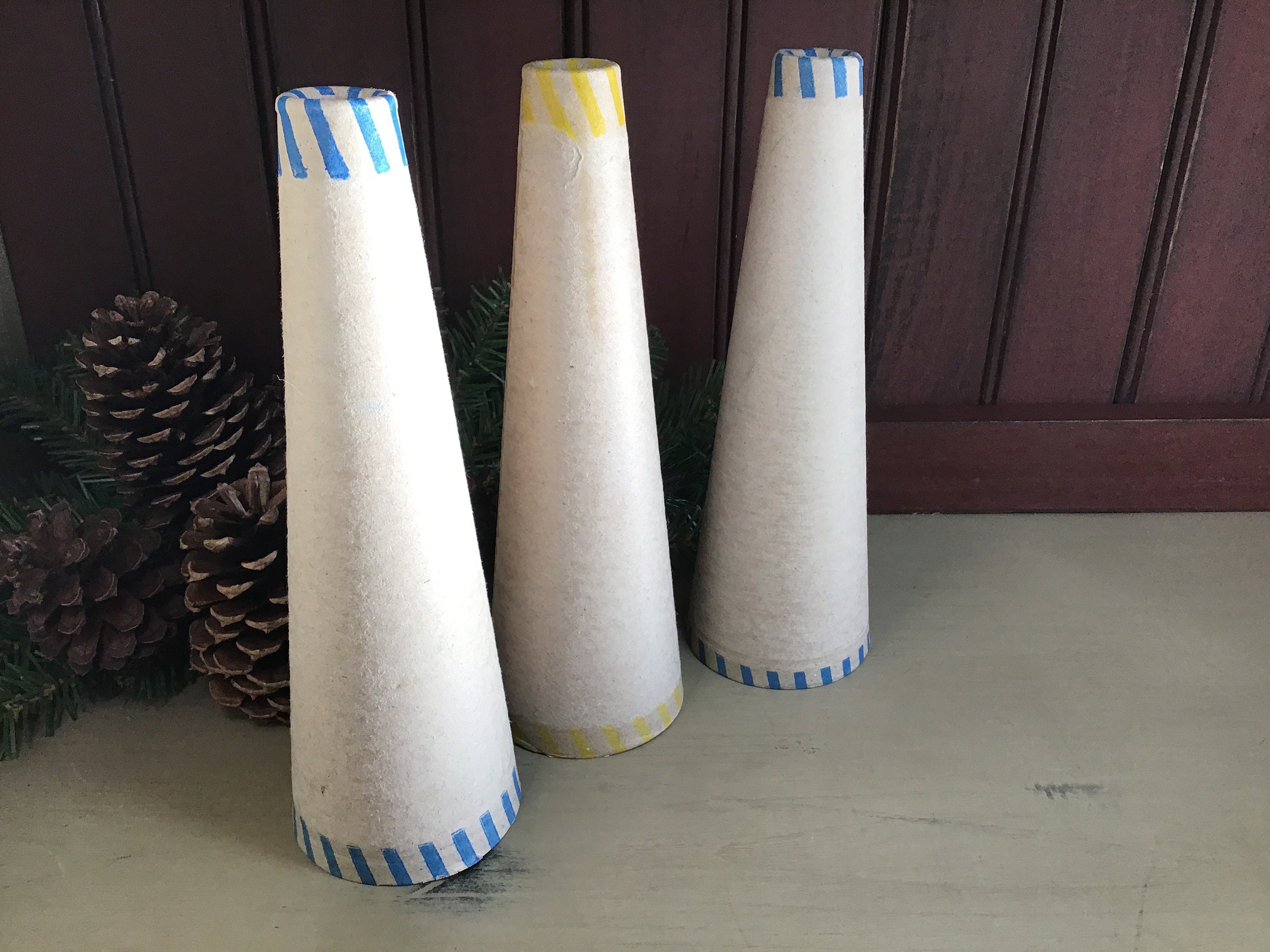 3 Cardboard Cones Empty Yarn Cones Thread Cones Upcycle Etsy