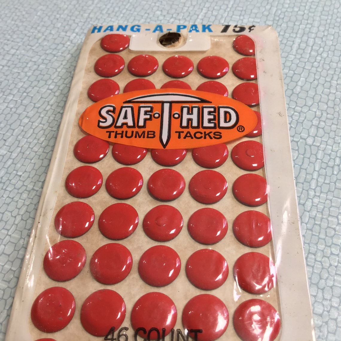 46 Vintage Red Thumb Tacks Old Stock SafTHead Etsy