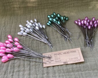 Pearl head pins Fuchsia Lavender florists corsage buttonhole 4cm Box of 144 