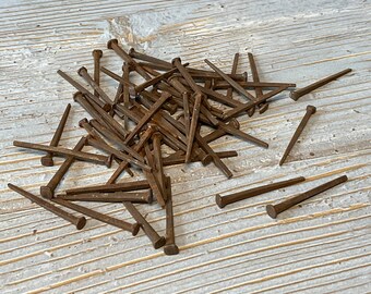 50 Square Cut Nails 1 1/8" Aged Patina