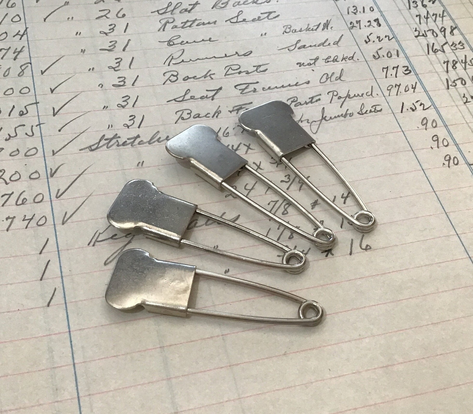 Vintage 5 National Safety Pin Jumbo 225 Heavy Duty Oversized Bag Tag Nickel  Plated Laundry Pin 