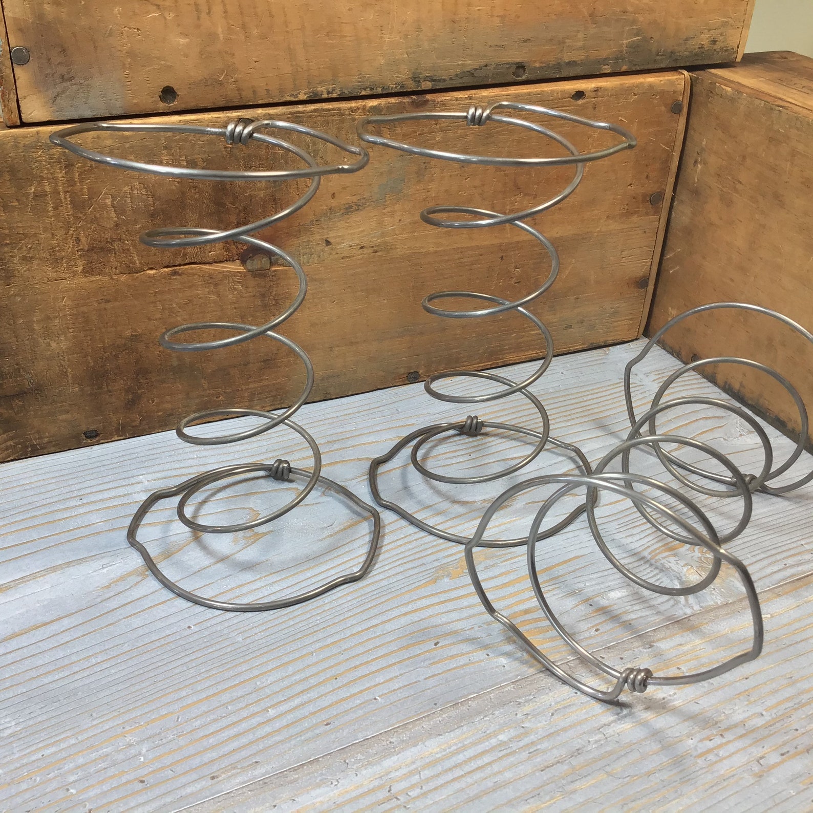 3 Vintage Metal Bed Springs Hour Glass Springs Mattress Coil Etsy