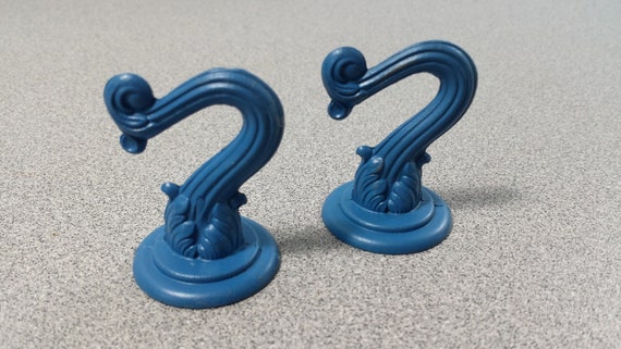 2 Vintage Ceiling Hooks Retro Blue Hooks Toggle Hooks Swag Hooks Light Hooks Plant Hooks Home Decor Hooks