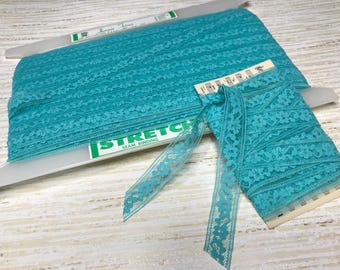 5 Yards Vintage Turquoise Seam Binding