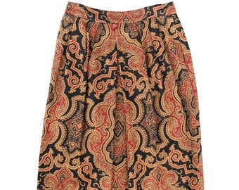 Gloria Sachs Vintage Skirt in Paisley Wool with Matching Scarf, UK8-10