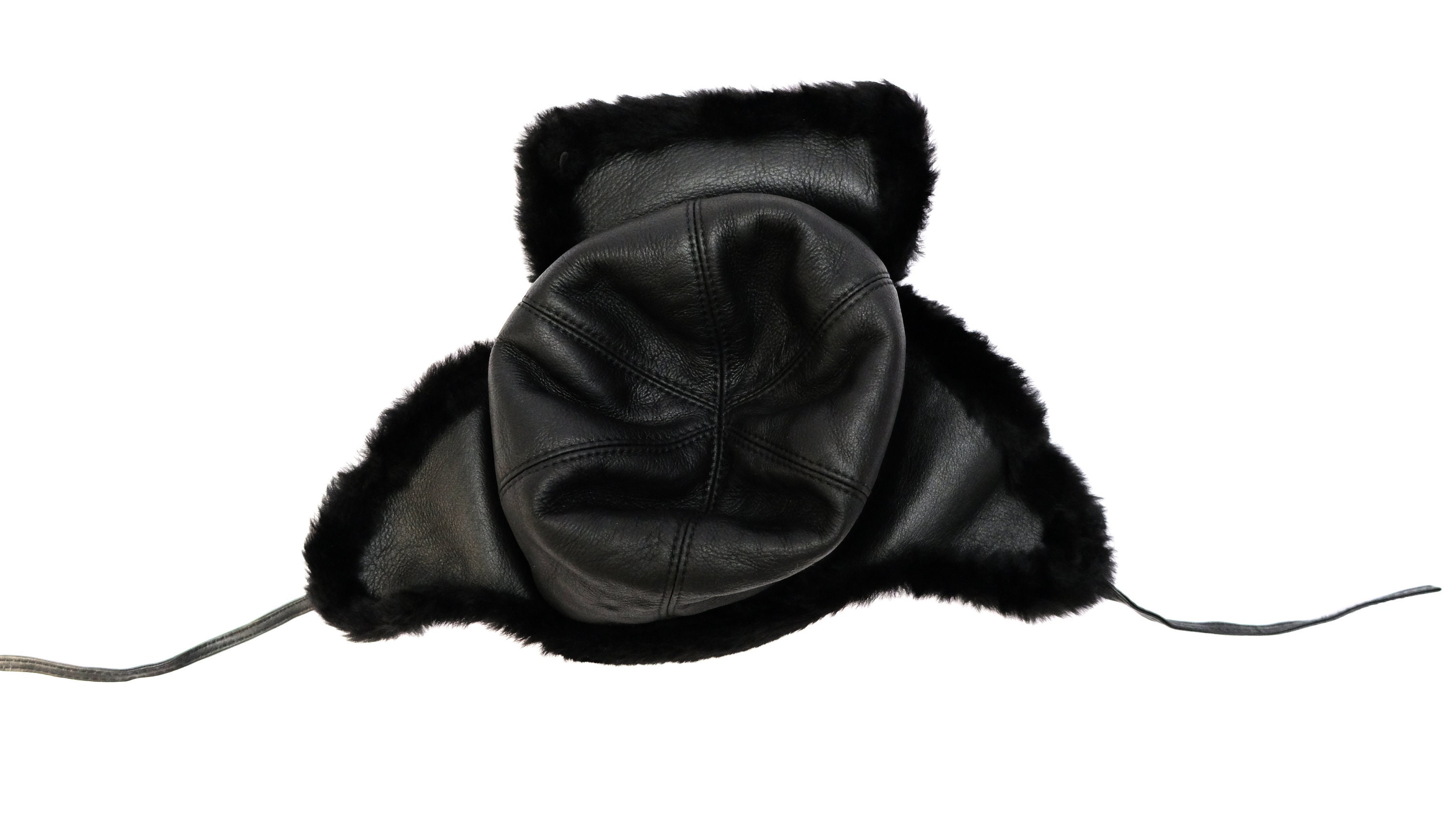 Courreges Vintage Trapper Hat in Black Shearling - Etsy