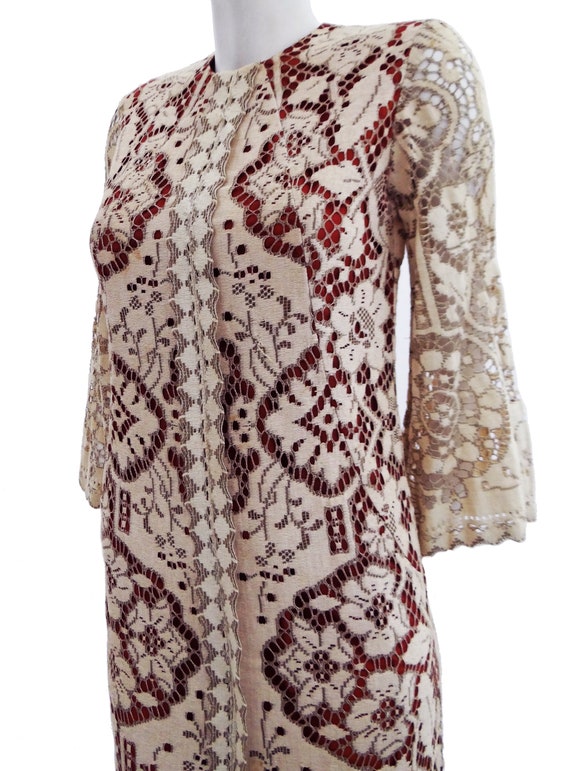 Quorum 1960s vintage Kaftan-style Lace Maxi Dress… - image 8