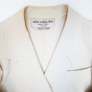 Mila Schön Vintage Cream Wool Skirt Suit, UK10