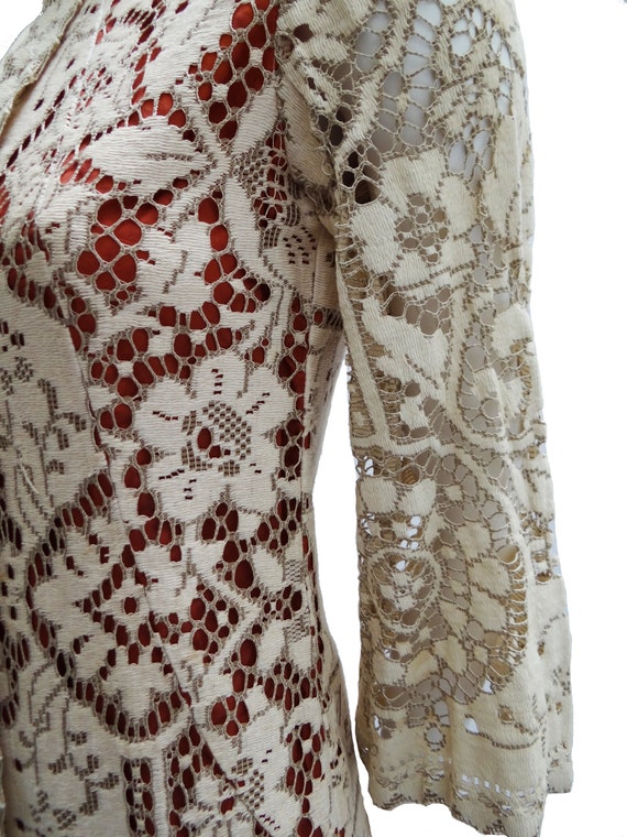 Quorum 1960s vintage Kaftan-style Lace Maxi Dress… - image 6