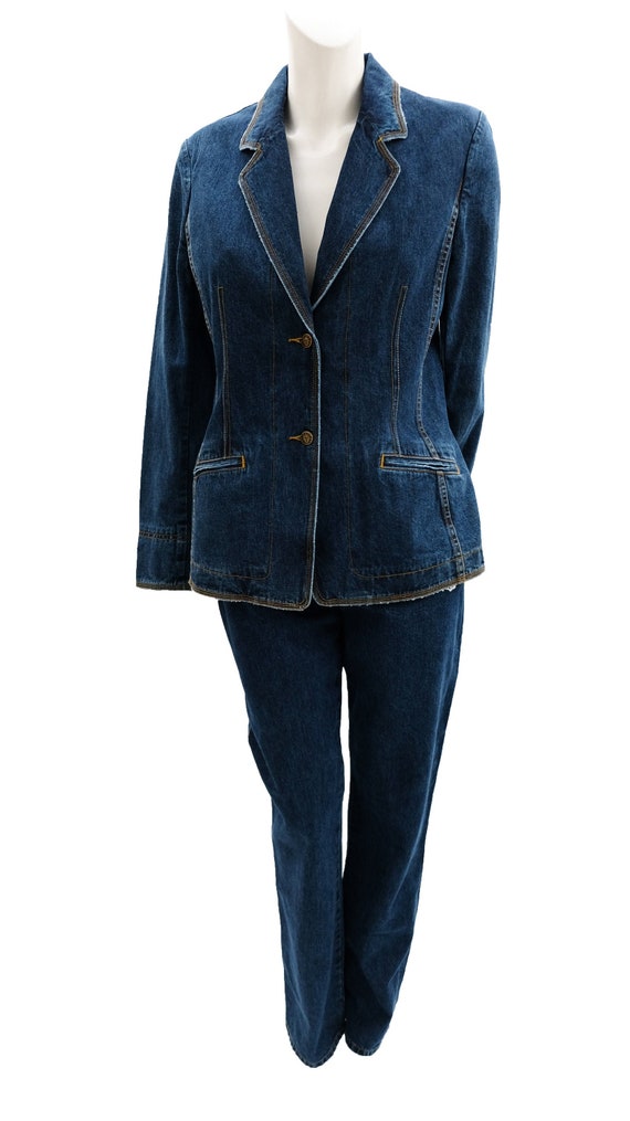 Anne Klein Vintage Denim Trouser Suit, UK10