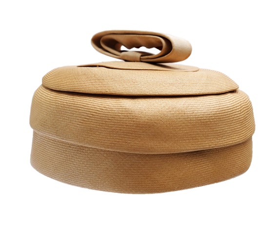 Christian Dior Vintage Straw Pillbox Hat, 1960s