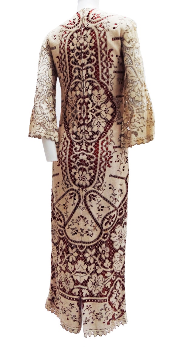 Quorum 1960s vintage Kaftan-style Lace Maxi Dress… - image 5