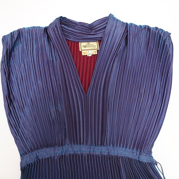 Janice Wainwright Vintage Pleated 2-piece Ensemble in Blue, UK10-12