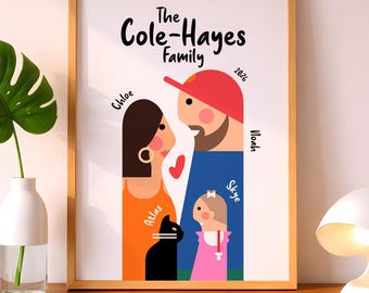 First Mother’s Day Gift, Custom Family Portrait from Photo (Digital Download)