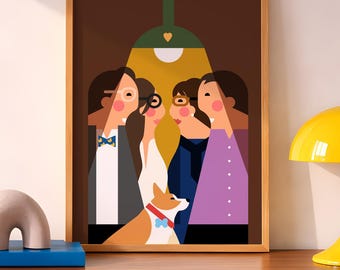 Gift for Parents from Kids, Custom Family Portrait from Photo, Digital Download