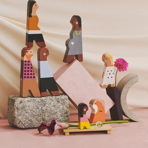 Kids Category Winner: Etsy Design Awards 2020 - Personalized family figurines, Figurine From Photo, Wood anniversary, 5th anniversary gift.