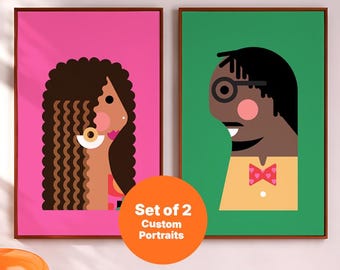 Custom Couple Portrait Set from Photo, New Home Gift (Digital Download)