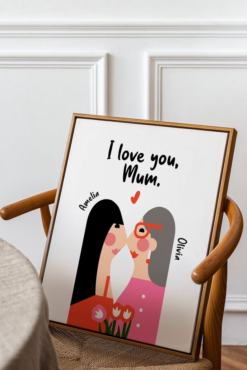 Long Distance Mom and Daughter Gift, Personalized Moving Away Gift For Mother's Day, Personalised Mothers Keepsake, Digital Download image 2